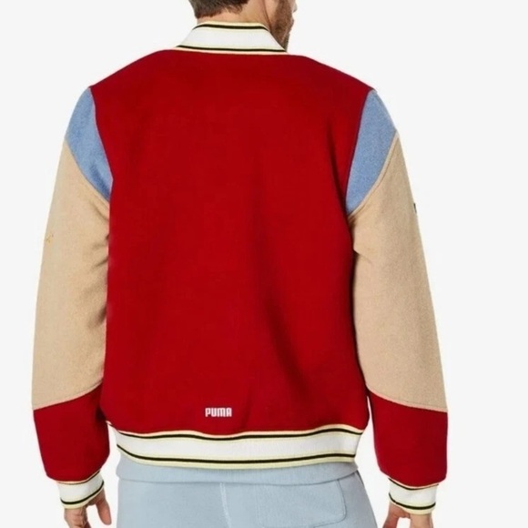 NWT Puma Varsity Jacket reversible flame scarlet - Picture 2 of 14